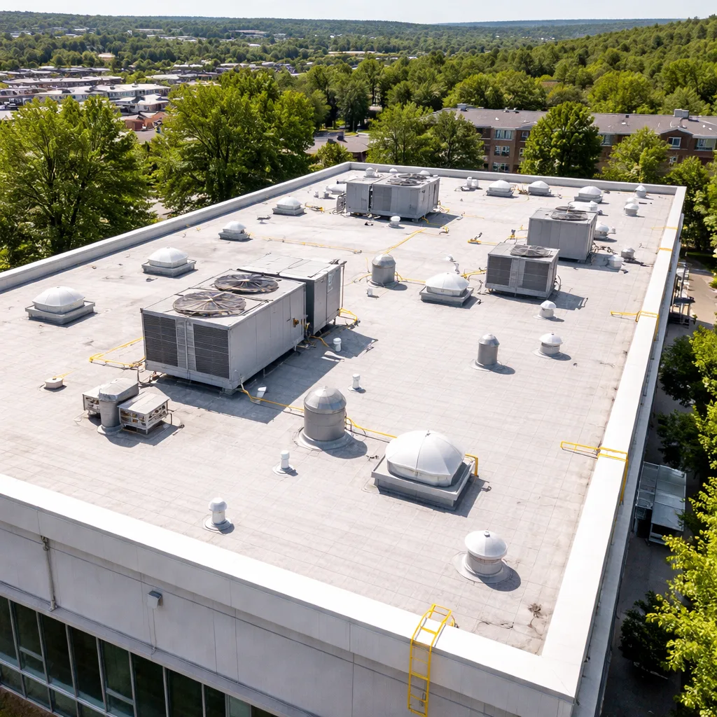 Commercial building roof inspection